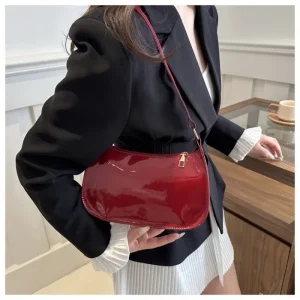 Spring Trendy Fashion Women's Solid Color Shoulder Bag Versatile Small Square Design Gentle Style for Casual Occasions