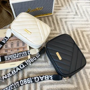 High quality women's PU rolling strip camera bag shoulder bag mobile phone bag casual crossbody bag